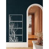 4 Panel Hayat Ağacı Dekoru, Metal Duvar Sanatı, Ev Ofis Giriş Yolu Yatak Odası Oturma Odası Dekorasyonu, Metal Duvar Asmaları, Dikey Ağaç Tabelası, (Beyaz, 20"G x 40" Y / 50x100cm, 4 Panel Dikey Ağaç)