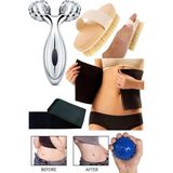4 Parça 3D Masaj Aleti & Sauna Bel Kemeri & Masaj Topu & At Kılı Fırça Sıkılaştırma