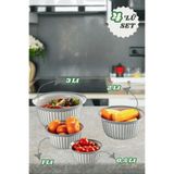 4 Parça Linea Yuvarlak Pratik Kase Çeyiz Seti 1X(500 Ml) 1x(1-2-3 Litre) - Gri