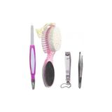 4 Parça Manikür Pedikür Set -Tırnak Törpüsü Tırnak Makası Cımbız + 4in1 Topuk Rende-Fırça-Törpü Seti - standart