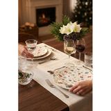 4 Parça Yılbaşı Konsept Seramik Servis ve Pasta Tabak 20cm/25cm