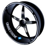 4 Parçalı Kesikli Tasarımlı Yaldızlı Gümüş Jant Şeridi Sticker Çınar Extreme
