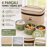 4 Parçalı Yemek Taşıma Seti, Isı Yalıtımlı Termos Çanta, Sızdırmaz Yemek Kabı, Su Geçirmez Beslenme Çantası, Lunch Box Seti