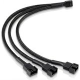 4 Pin Fan Çoklayıcı Y Kablo - 1’den 3’e Splitter - 1x 4-Pin + 2x 3-Pin Çıkış - 4 Pin PWM / 3 Pin DC Uyumlu - 26 cm
