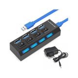 4 Port Usb 3.0 Çoklayıcı Hub Anahtarlı Işıklı Adaptörlü Çoğaltıcı (518992120)