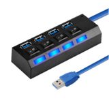 4 Port USB 3.0 Çoklayıcı Hub Anahtarlı Işıklı On Off Düğmeli
