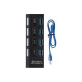 4 Port USB 3.0 Çoklayıcı On Off Anahtarlı - Siyah