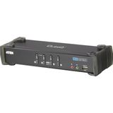 4 port'lu USB 2.0 DVI KVMP™ Switch + 2 portlu USB (2.0) Hub, Masaüstü Tip, KVM bağlantı kablosu