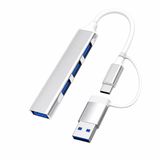 4 Portlu USB 3.0 Hub Çoklayıcı, USB-A ve Type-C Girişli Ultra İnce USB Çoklayıcı Adaptör, 5Gbps Hızlı Veri Aktarımı, Laptop, PC, Tablet, Klavye, Mouse ve USB Bellek Uyumlu