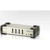 4 port’lu USB KVM (Keyboard/Video Monitor/Mouse) Switch, Mikrofon ve Hoparlör bağlantısı mevcut + 2