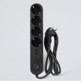 4 Prizli 3 Usb Girişli Akım Korumalı Topraklı Golyat Grup Şarj Fiş Priz 2 Metre Uzatma Kablosu