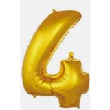 4 Rakam Folyo Balon, Altın Rengi, Doğum Günü Parti Süslemesi
