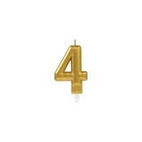 4 Rakam Mum Gold Renk - Çok Renkli - Organik