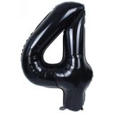 4 Rakam Siyah 100 cm Folyo Balon
