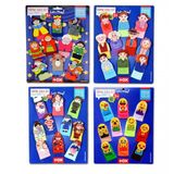 4 Set - 40 Parça Masal Kahramanları, Aile Bireyleri , Meslekler ve Emojiler Parmak Kukla T225 T106 T751 T761