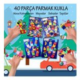4 Set - 40 Parça Tox Masal Kahramanları, Meyveler, Sebzeler ve Taşıtlar Parmak Kukla T225 T104 T105 T181