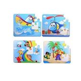 4 Set - 48 Parça Tox Tekne , Helikopter ve Gökkuşağı 3+ Keçe Yapboz - 3 Yaş Puzzle T005 T042