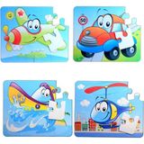 4 Set - 48 Parça Tox Uçak, Araba, Tekne ve Helikopter 3+ Keçe Yapboz - 3 Yaş Puzzle T004 T005