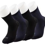 4 Set, Çift Taban Takviyeli Pamuk Siyah ve Lacivert Kadın Çorap, Cordura Elyaf ile 20 Kat Daha Fazla Dayanıklık, Yürüyüş ve Koşu Çorabı