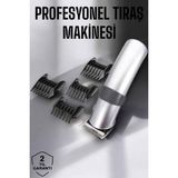 4 Taraklı Taşınabilir Profesyonel Saç ve Sakal Kesme Tıraş Makinesi - 000-Siyah