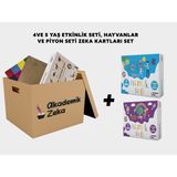 4 ve 5 Yaş Etkinlik Seti, Renk ve Sayı Öğrenme Piyon Seti ve Hayvanlar Zeka Kartı