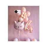 4 YAŞ ÇİÇEK KEDİ BALON DEMETİ DOĞUM GÜNÜ SÜSÜ DOĞUM GÜNÜ PARTİ SETİ