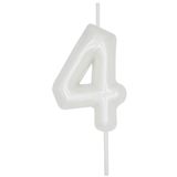 4 Yaş Parlak Inci Beyazi Şik Mum 12 Cm, 41110001110156