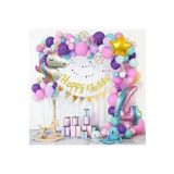4 Yaş Unicorn Lüks Makoron Renkler Balon Zincir Doğum Günü Parti Seti Süsü, 789555421009