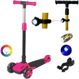 4 Yaş ve Üzeri 3 Tekerlekli Işıklı Frenli Ayarlanabilir Boy Katlanabilir Çocuk Scooter
