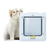 4 Yollu Kilitli Kedi Kapısı, (Dış Boyut 12.7''x11'', Inter Boyut 8.7''x7.9'') Kedi ve Köpek için Hava Koşullarına Dayanıklı Kapı Evcil Hayvan Kapısı, Manyetik Kedi Kapısı İçin Kolay Kurulum