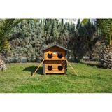 4 Yuvalı Kedi Evi Ahşap Ahşap Pati Emlak