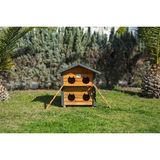 4 Yuvalı Kedi Evi Pati Emlak - Ahşap Rengi