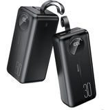 40.000 mAh Dijital Göstergeli USB3.0 Taşınabilir 3 Çıkışlı PD Hızlı Şarj Powerbank Siyah
