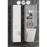 40 167 Cm Beyaz Mdf Asma Sepetli Banyo Boy Dolabı Beyaz