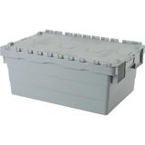 40 * 60 * 36 CM GRİ MENTEŞE KAPAKLI PLASTİK KASA
