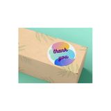 40 Adet - 4 Cm Renkli Thank You Sticker Yuvarlak Etiket Renk Cümbüşü