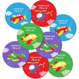 40 Adet 4 cm Yuvarlak Benzersiz Tasarım Uçan Uçaklar Tema Teşekkürler Sticker Etiket Parti Çıkartma