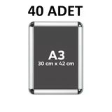 40 Adet A3 Alüminyum Çerçeve Rondo Köşe Aç Kapa Açılır Kapanır