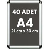 40 Adet A4 Eko Seri Çerçeve Rondo Köşe Aç Kapa Açılır Kapanır