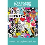 40 Adet Karisik Graffiti Jdm Araba Stickers Motor Bisiklet Laptop Sticker Etiket Cikartma