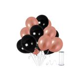 40 Adet Rose Gold, Siyah Metalik Balon Konsepti