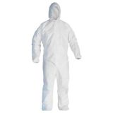 40 Adet Tek Kullanımlık Tulum Su Geçirmez ve Lamineli 55-60GR Kumaş - Beyaz - XL - 2XL