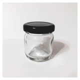 40 Cc. Mini Kavanoz - Cam Kavanoz - Siyah Kapaklı - 72 Li Paket