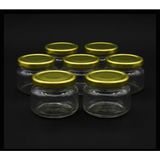40 cc Mini Oval Nutella Cam Kavanoz 6'lu – Altın Kapaklı Şık Sunum ve Saklama Kabı - Metal Gold - 40 ml