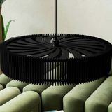 40 cm Ahşap Modern Bolivia Tekli Rustik Bohem Salon Mutfak Hol Avize - Siyah