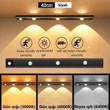 40 CM Hareket Sensörlü 3 Renk USB Şarj Edilebilir Aydınlatma Tezgah Altı Mutfak Merdiven Gardırop