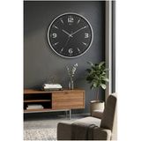 40 Cm Karbon Desenli Gümüş Çerçeve Modern Duvar Saati Sessiz Akar Mekanizma Salon Ofis Şık Ev Dekoru