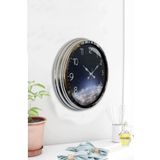 40 Cm Krom Metal Çilek Mutfak Duvar Saati