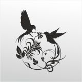 40 cm Kuş Deseni Folyo Sticker