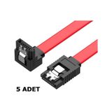 40 cm Sata Data Kablo - 90 Derece - Metal Klips - 5 Adet